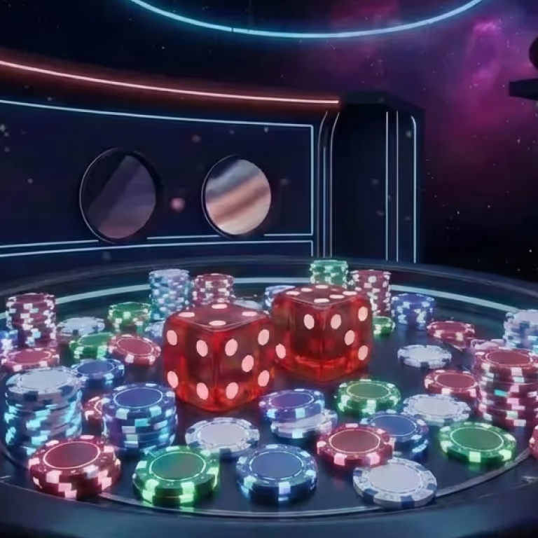 Rainbet Casino featuring a race car on a futuristic, glowing track.